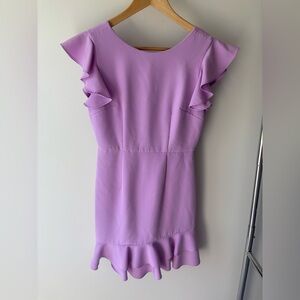 TCEC Lilac Wrap Dress with Ruffle Detail